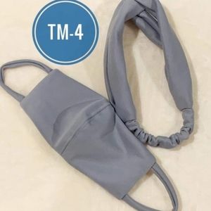 Boho Top Knot Headband and Facemask Set